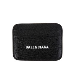 BALENCIAGA 經典品牌LOGO粒面小牛皮現金卡片夾 (黑色)