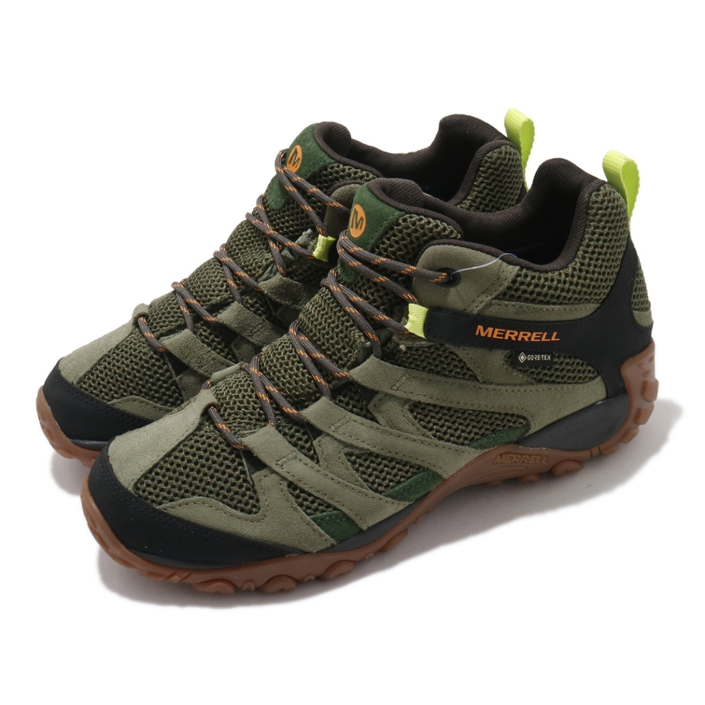 Merrell 戶外鞋 Alverstone Mid GTX 男鞋 登山 越野 耐磨 防水 抗菌防臭 避震 綠 黑 ML035661