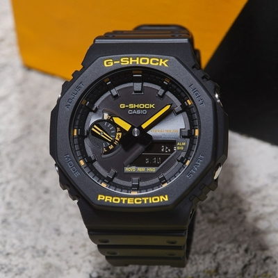 CASIO 卡西歐 G-SHOCK 八角 農家橡樹 黑黃配色系列 雙顯手錶 迎春好禮 GA-B2100CY-1A