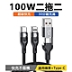 OOJD 四合一蘋果PD快充充電線 100W USB/Type-C to Lighting iPhone數據傳輸線 product thumbnail 1