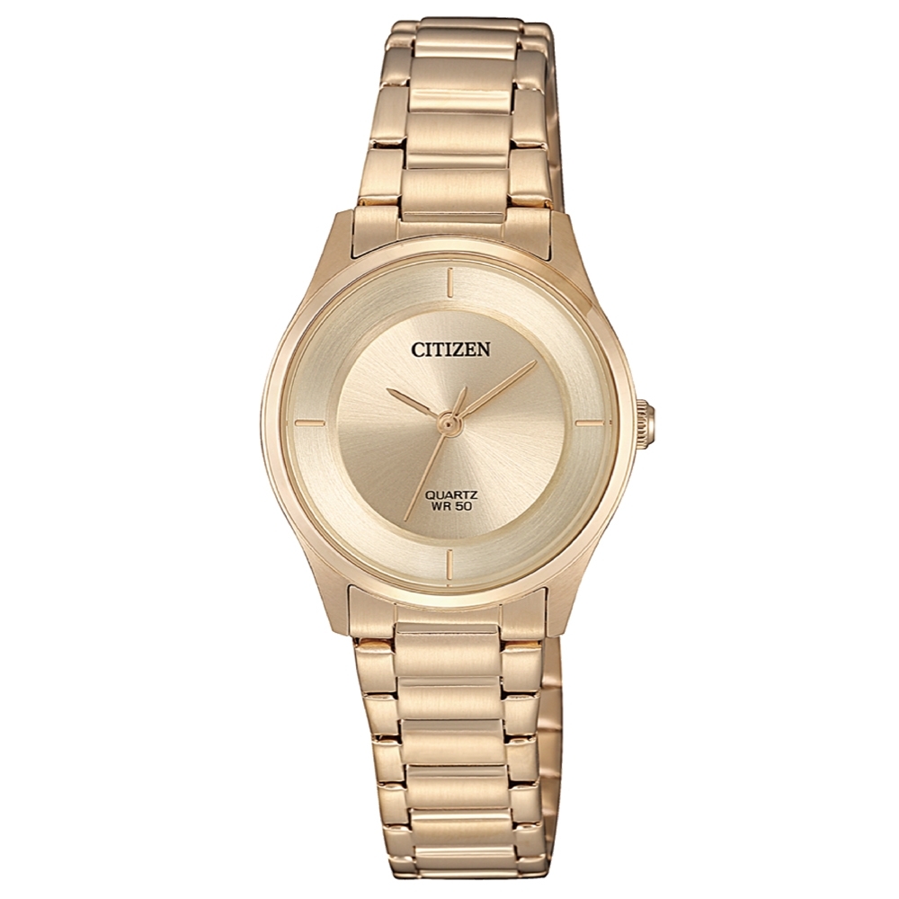CITIZEN  LADY'S時尚簡約女性腕錶-玫瑰金(ER0205-80X)26.5mm