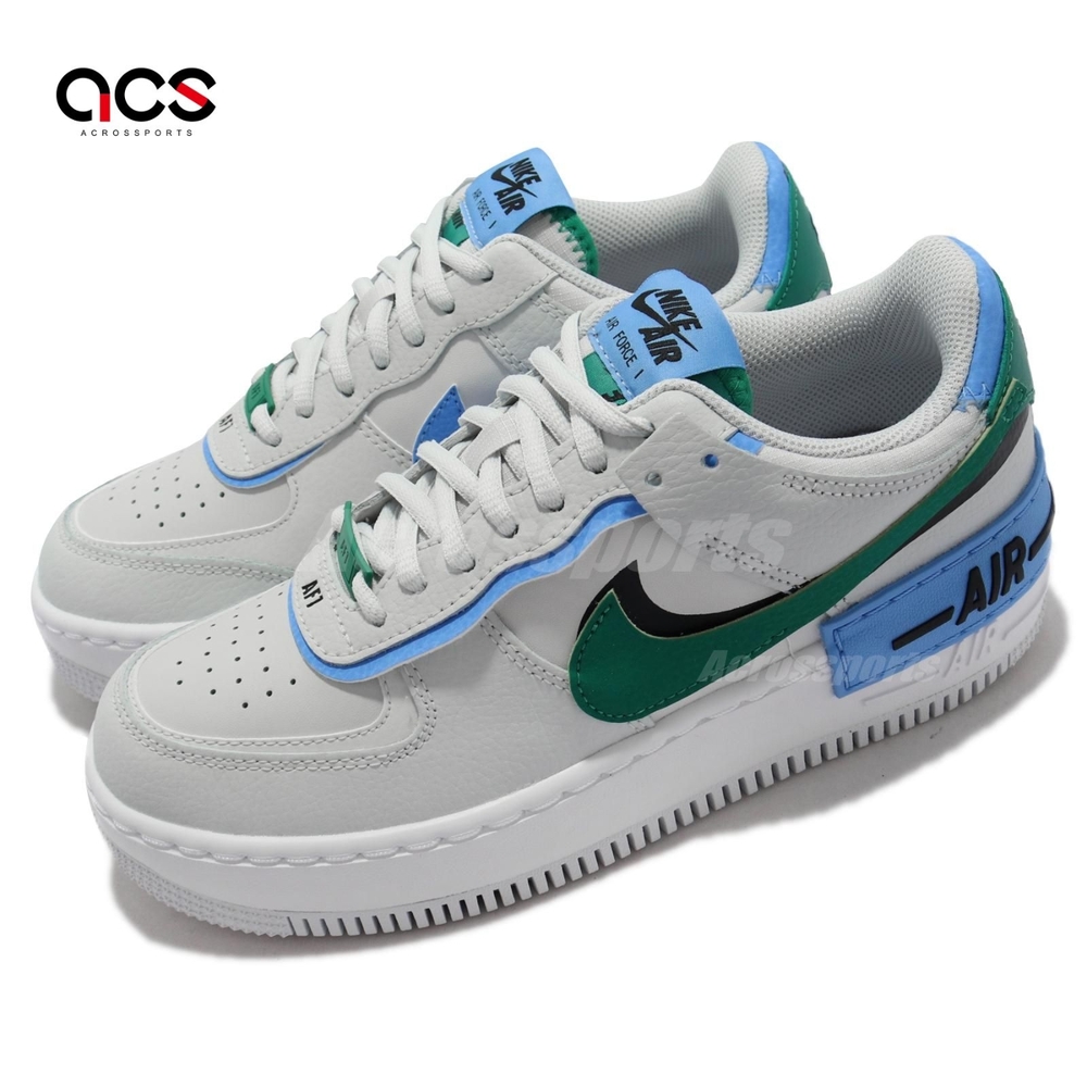 Nike 休閒鞋 AF1 Shadow 運動 女鞋 厚底 增高 多層次拼接設計 球鞋穿搭 灰 彩 CI0919004