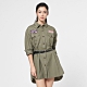 Jeep 女裝 個性軍裝風長版長袖襯衫-軍綠色 product thumbnail 1