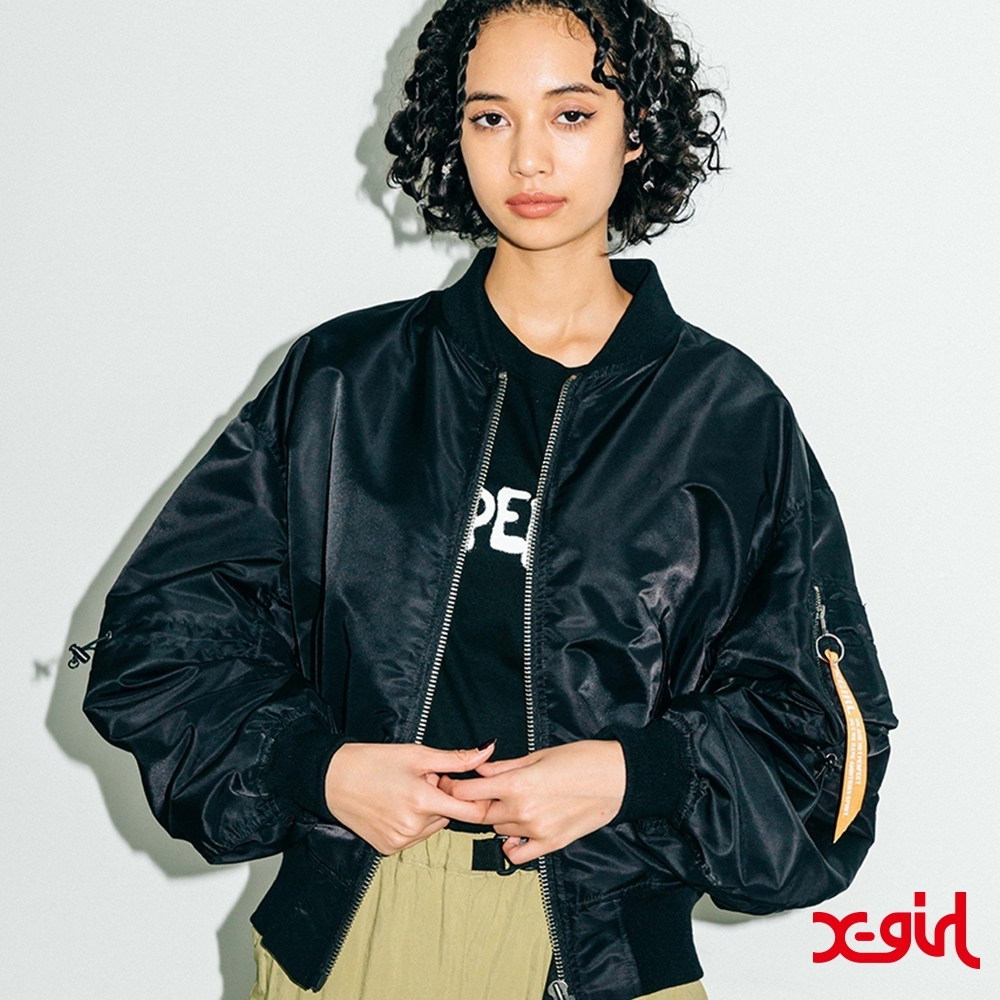 X-girl CROPPED L2B JACKET飛行外套-黑