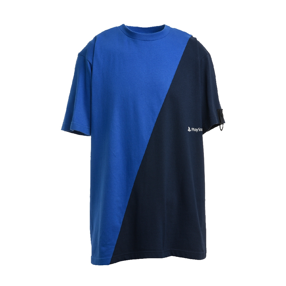 PlayStation雙色拼接T恤(A)-藍/海軍藍