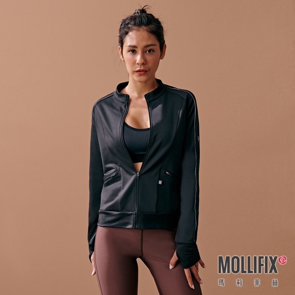 Mollifix 瑪莉菲絲 OUTLAST恆溫中層訓練外套 (黑)