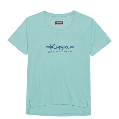 KAPPA義大利 舒適時尚女短袖針織圓領T恤 絲藍綠 331689WW7X