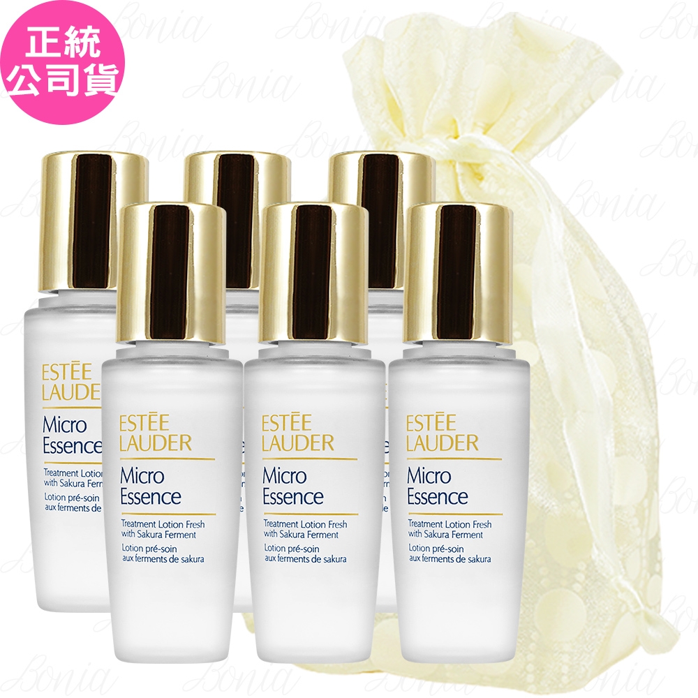 ESTEE LAUDER 雅詩蘭黛 微分子肌底原生露櫻花輕盈版(15ml)新款*6旅行袋組(公司貨)