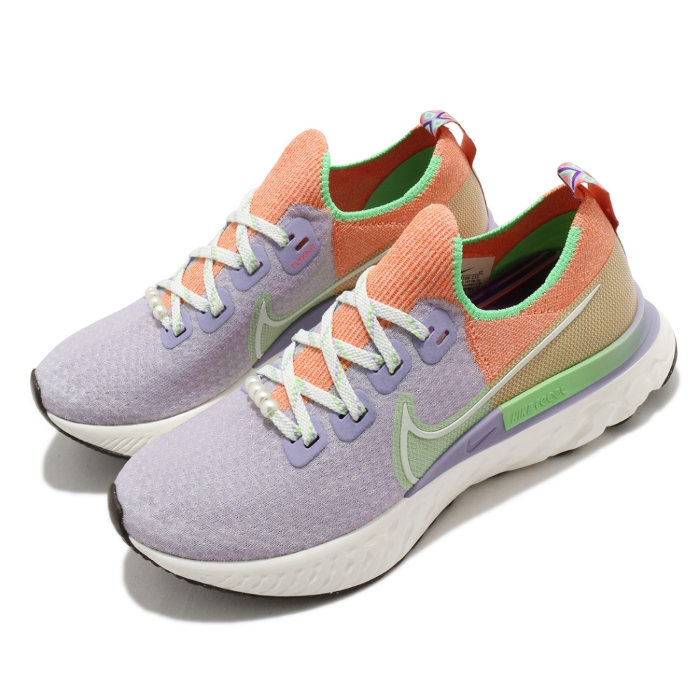 Nike 慢跑鞋 React Infinity Run 女鞋 襪套 輕量 透氣 舒適 避震 路跑 紫 橘 DC0706111