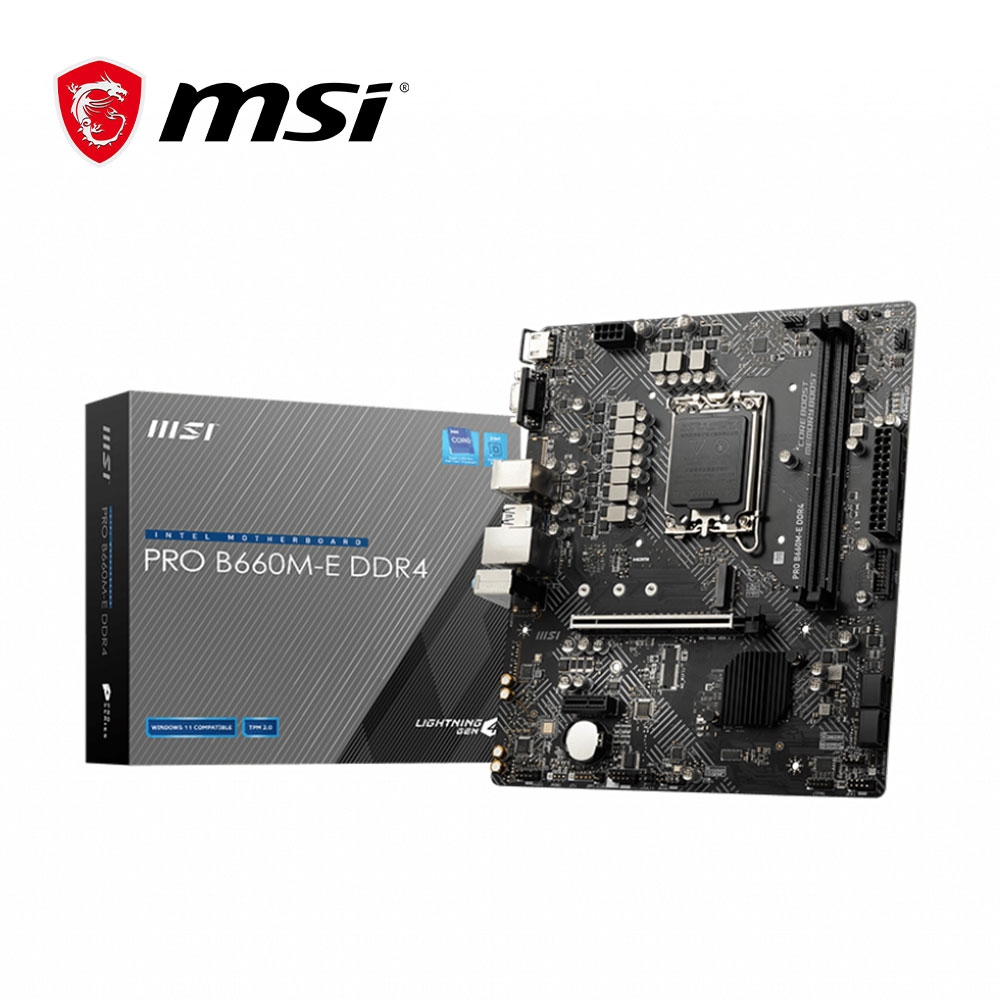 微星MSI PRO B660M-E DDR4 INTEL 主機板