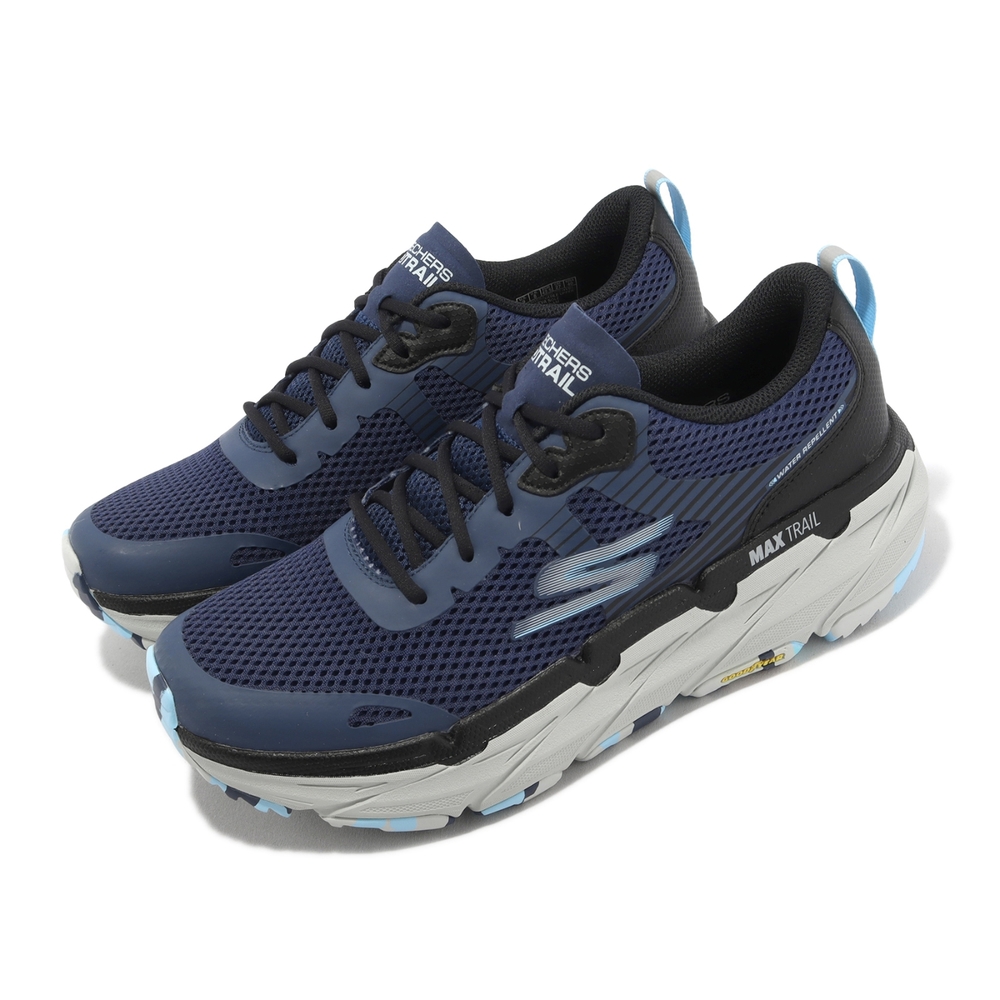 Skechers 越野跑鞋 Max Cushioning Premier Trail 男鞋 藍 防潑水 運動鞋 郊山 220593NVBL