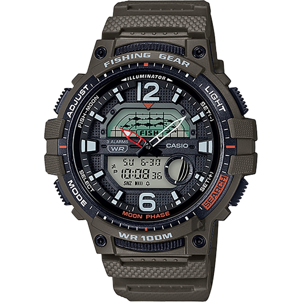 CASIO 卡西歐 釣魚專家 指針/數位手錶(WSC-1250H-3A)