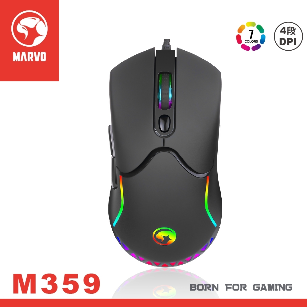 【MARVO魔蠍】M359魔蠍 RGB可編程電競滑鼠
