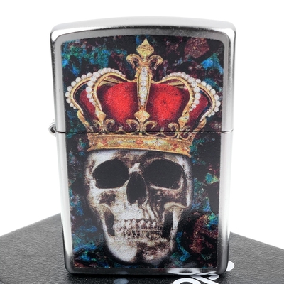 ZIPPO 美系~Skull King-骷髏國王圖案設計打火機