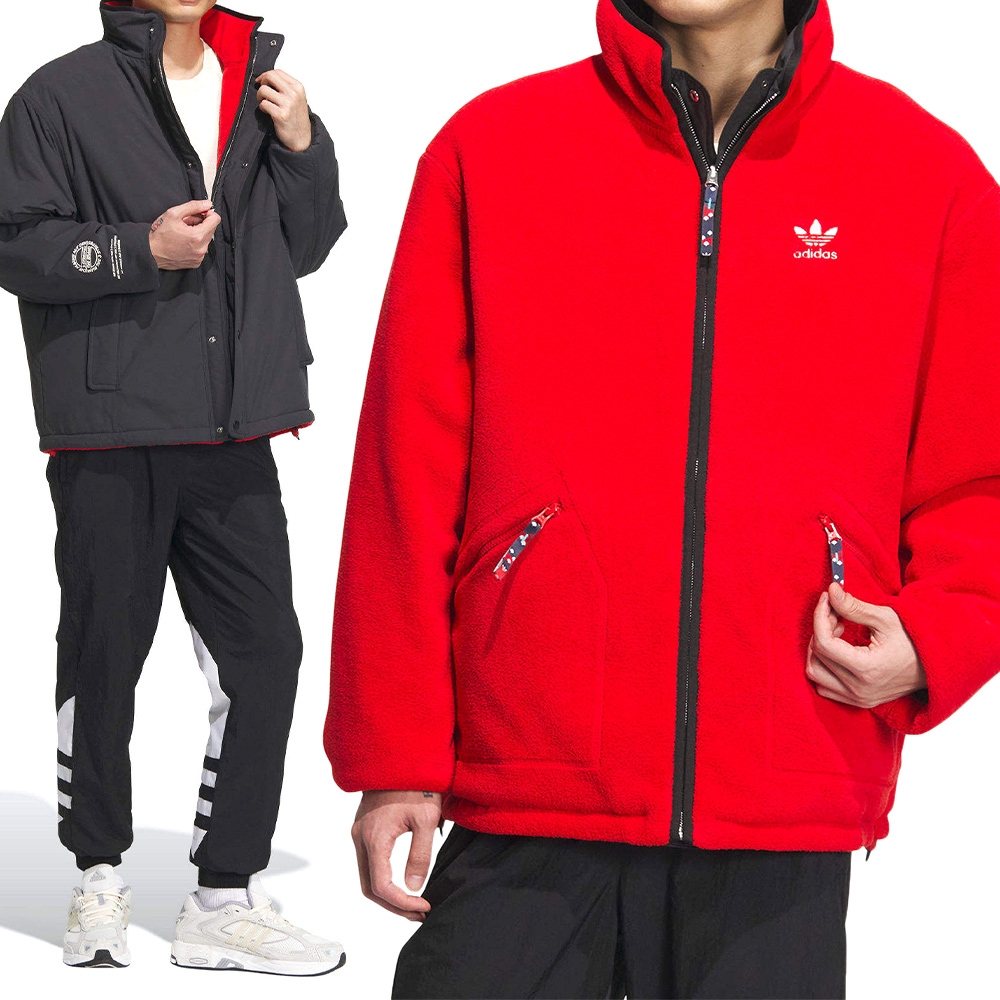 Adidas REV Sherpa JKT 男 黑紅色 休閒 冬季 CNY 冬季 外套 IX4209