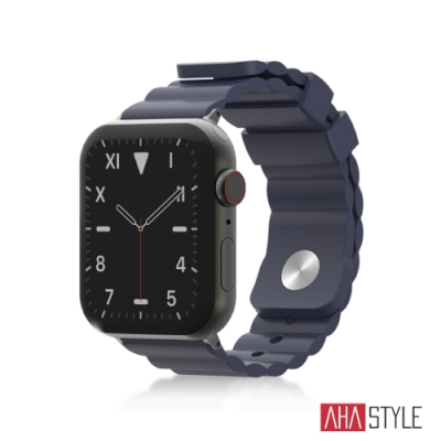 AHAStyle Apple Watch 專用運動矽膠錶帶 簡約款 (38/40/41mm) 午夜藍色
