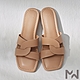ANNSTAR MEIMEI聯名-法式優雅弧線造型平底涼拖鞋-杏(版型偏小) product thumbnail 1