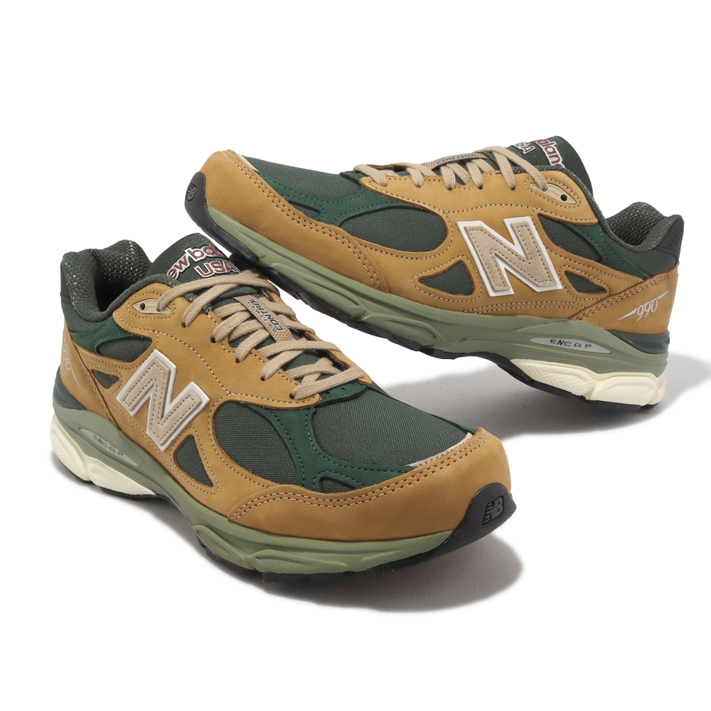 New Balance 休閒鞋990 V3 男鞋土黃軍綠美製復古經典NB M990WG3-D