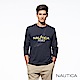 Nautica簡約品牌圖騰純棉長袖TEE-深藍 product thumbnail 1