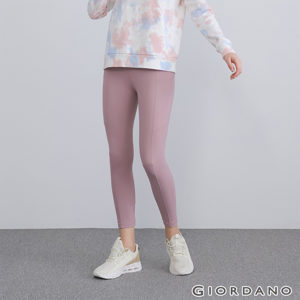 GIORDANO 女裝G-MOTION高腰彈性緊身運動褲 - 20 藕粉