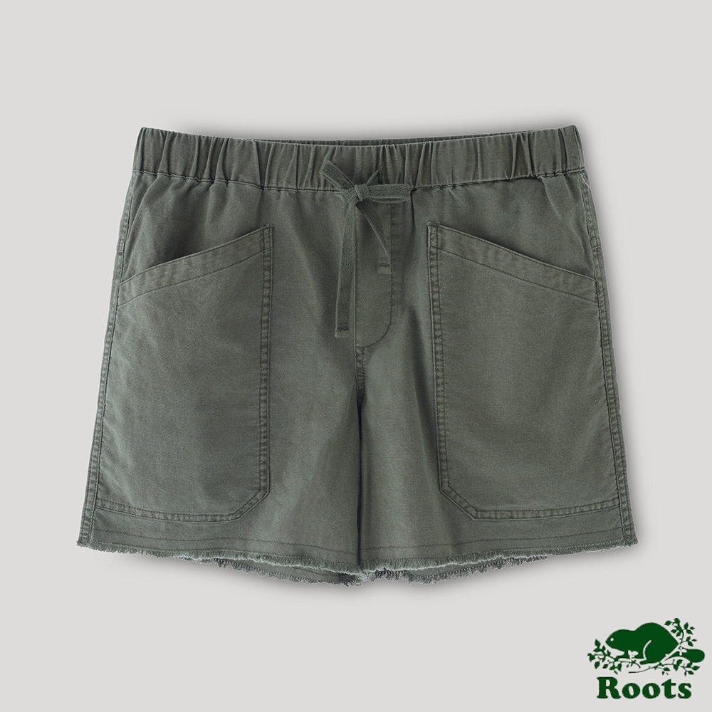 Roots 女裝- 口袋休閒短褲-綠色