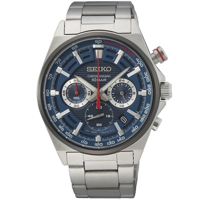 SEIKO 精工 CS 賽車三眼計時手錶-41mm(8T63-00T0B/SSB407P1) SK003