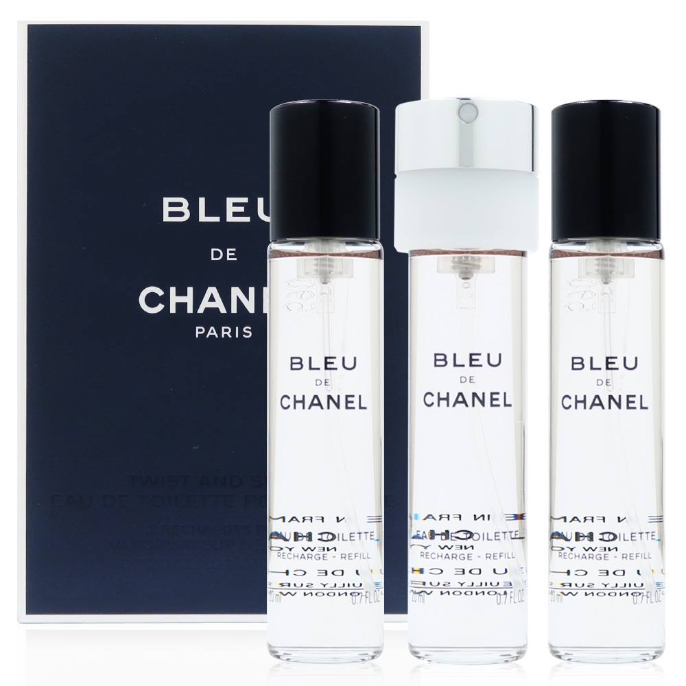 Chanel 香奈兒bleu藍色男性淡香水行動香水補充瓶 mlx3入 3xml Chanel Yahoo奇摩購物中心