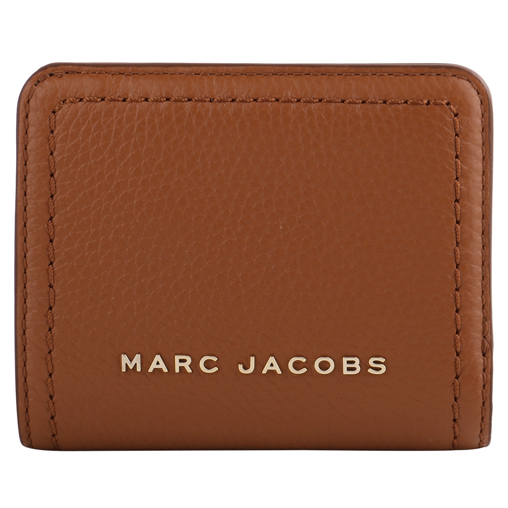 MARC JACOBS 0 荔枝紋皮革ㄇ型拉鍊短夾(駝)