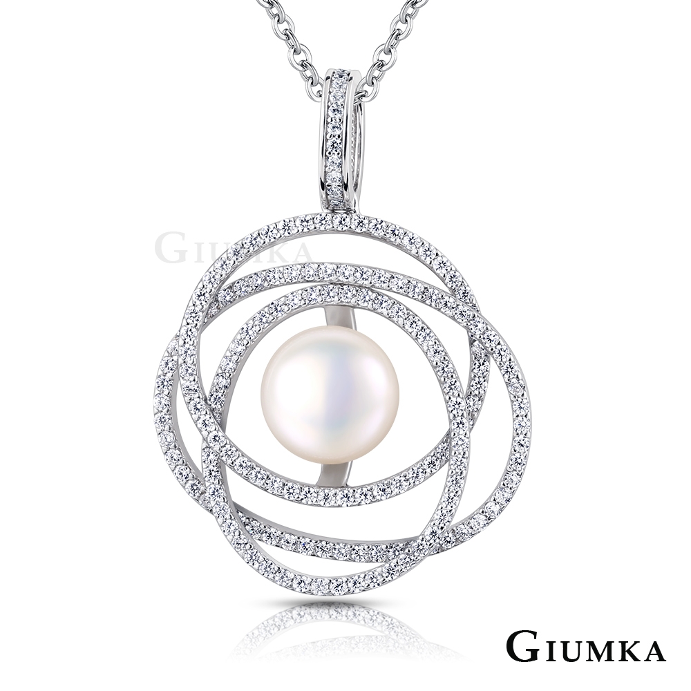 GIUMKA天然珍珠925純銀項鍊 魅力綻放 MNS20017