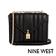 福利品 NINE WEST RHETT立體直線壓紋鍊帶小方包-黑色 product thumbnail 1