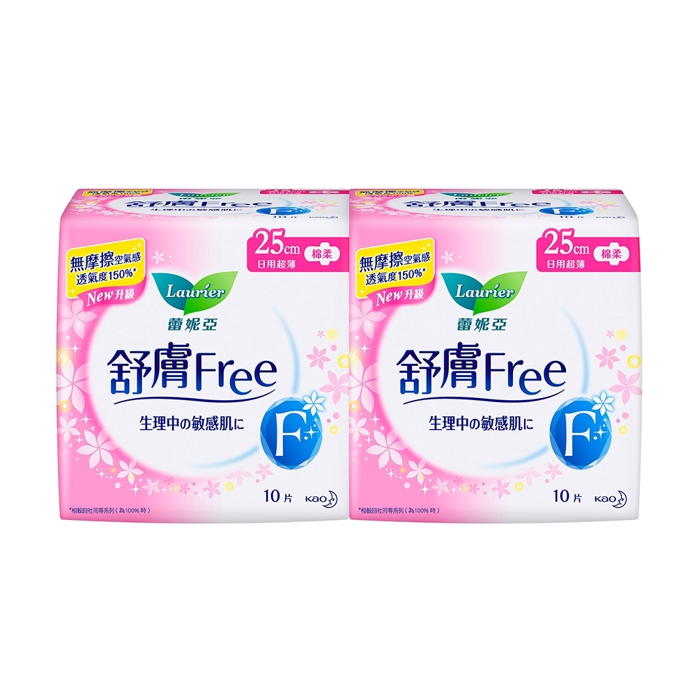 蕾妮亞舒膚free超薄衛生棉日用量多加長25cm 10片x2包 組 蕾妮亞 Yahoo奇摩購物中心