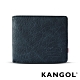 福利品 KANGOL 韓式潮流橫式短皮夾+鑰匙圈禮盒-皮紋靛 product thumbnail 1