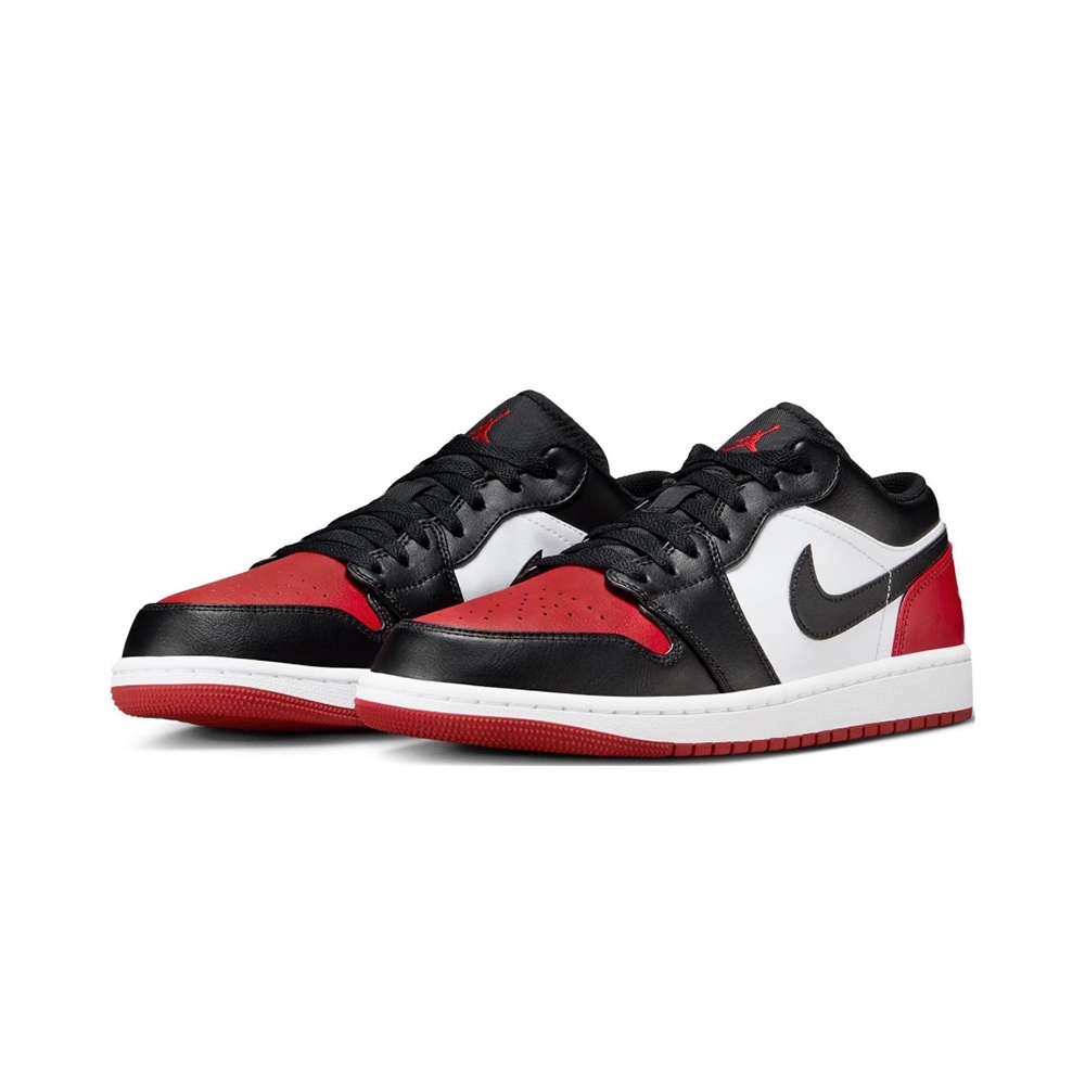 Nike Air Jordan 1 Low Bred Toe 黑白紅芝加哥公牛黑紅腳趾低筒休閒鞋