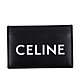 CELINE 新款字母LOGO CELINE印花光滑小牛皮卡片夾 (黑色) product thumbnail 1