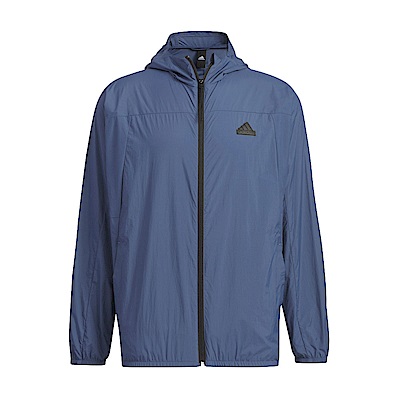 Adidas TH LW WV JKT [IT3941] 男 連帽 外套 運動 訓練 休閒 輕便 透氣 防曬 薄外套 藍