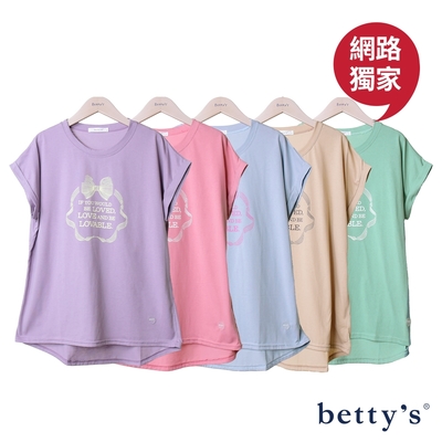 betty’s蝴蝶結字母印花落肩T-shirt
