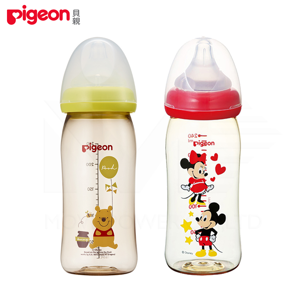 任選 日本 Pigeon 貝親 迪士尼寬口ppsu奶瓶 米奇 維尼 240ml 玻璃奶瓶 Yahoo奇摩購物中心