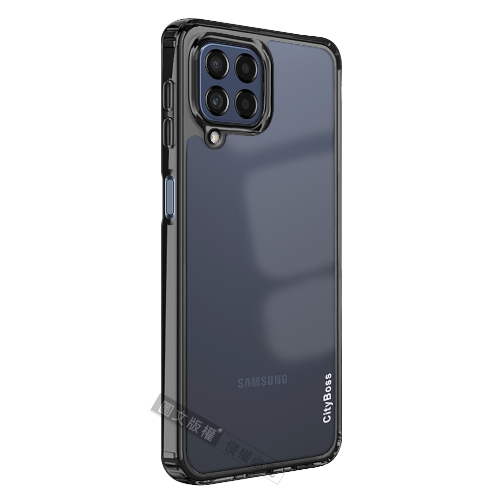 CITY晶鑽彩盾 三星 Samsung Galaxy M53 5G 抗發黃透明殼 氣囊軍規防摔殻 手機殼(曜石黑)