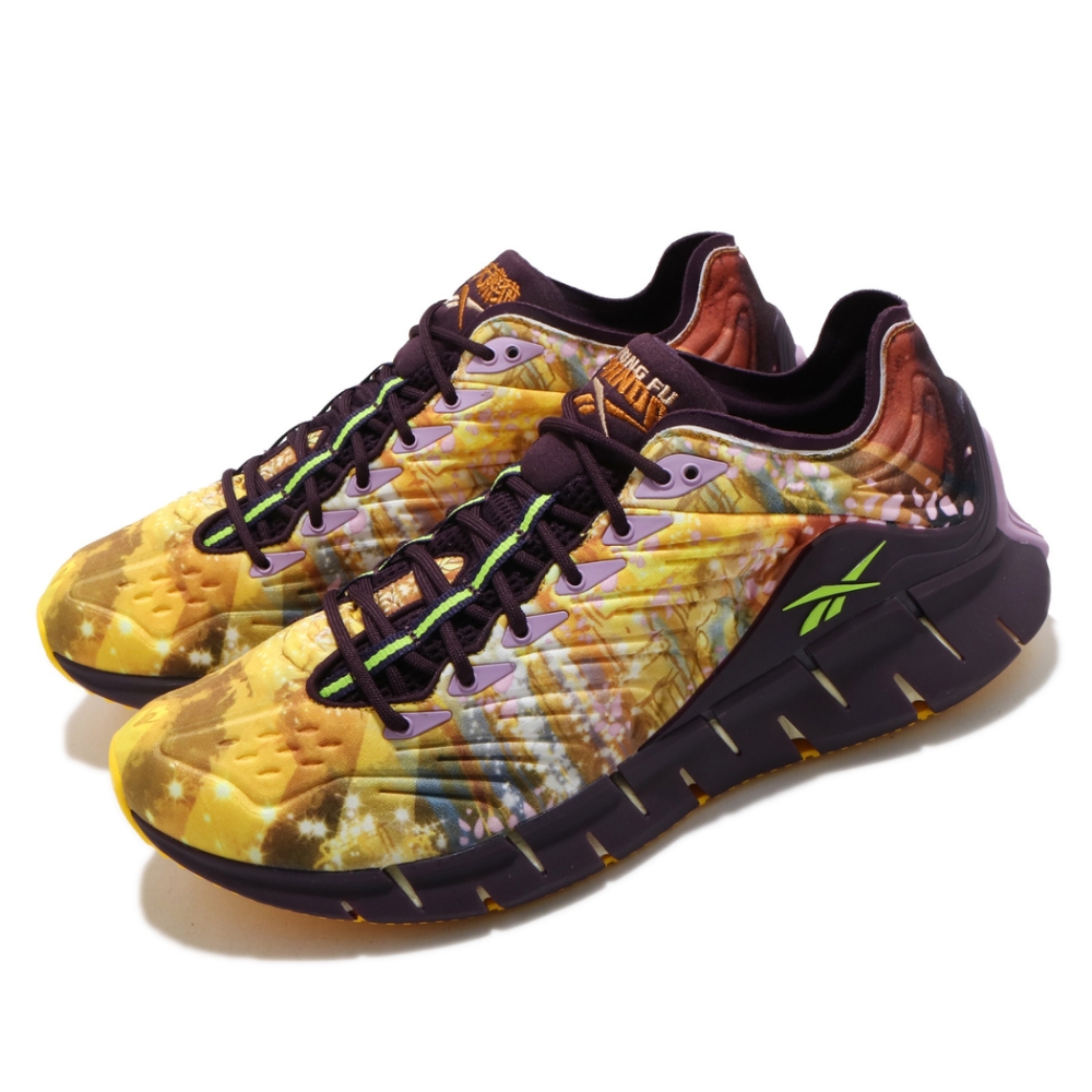 Reebok 慢跑鞋 Zig Kinetica 運動 男鞋 輕量 透氣 舒適 避震 路跑 健身 黃 紫 GZ8641