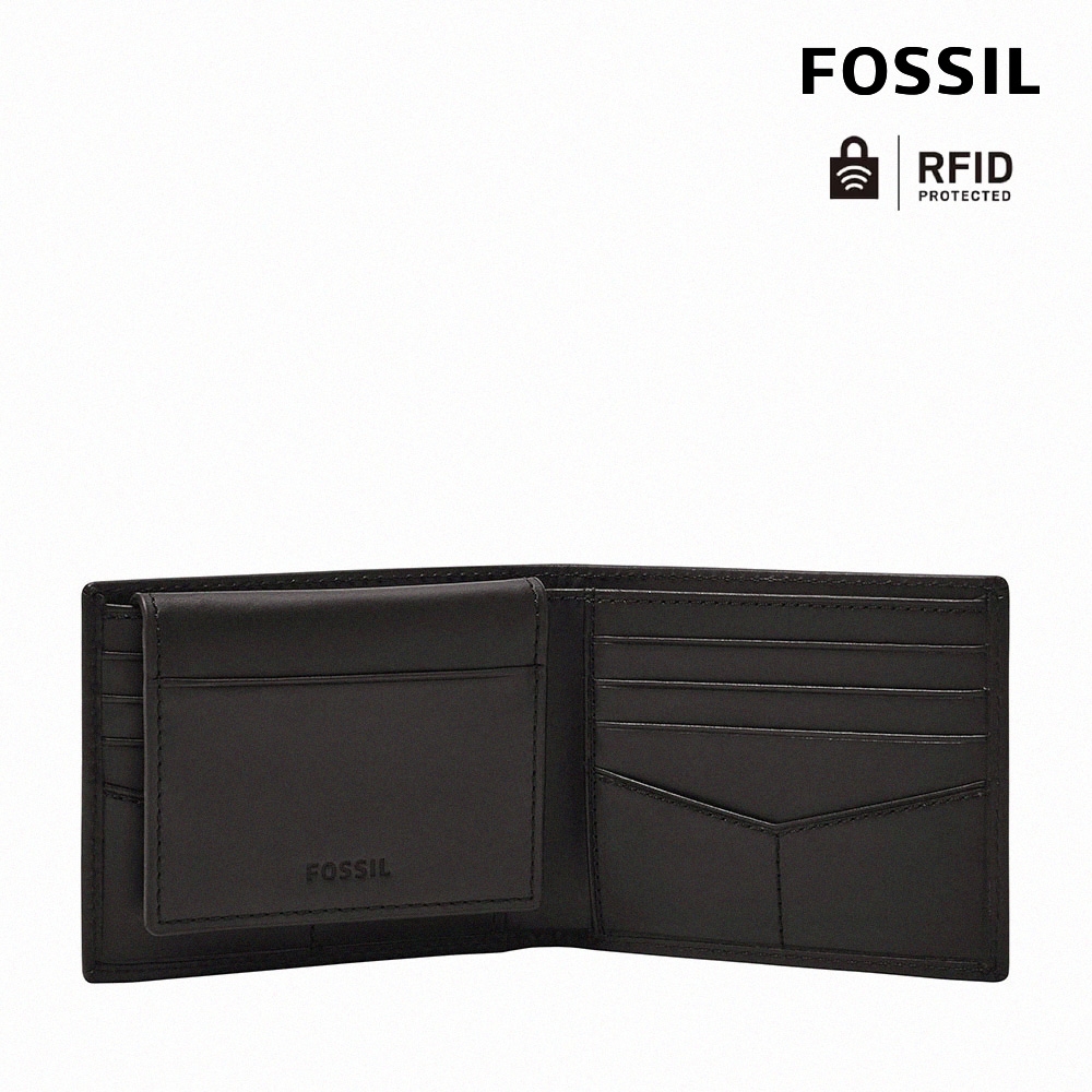 FOSSIL Derrick 真皮RFID防盜皮夾-黑色ML3771001 | 中短夾| Yahoo奇摩