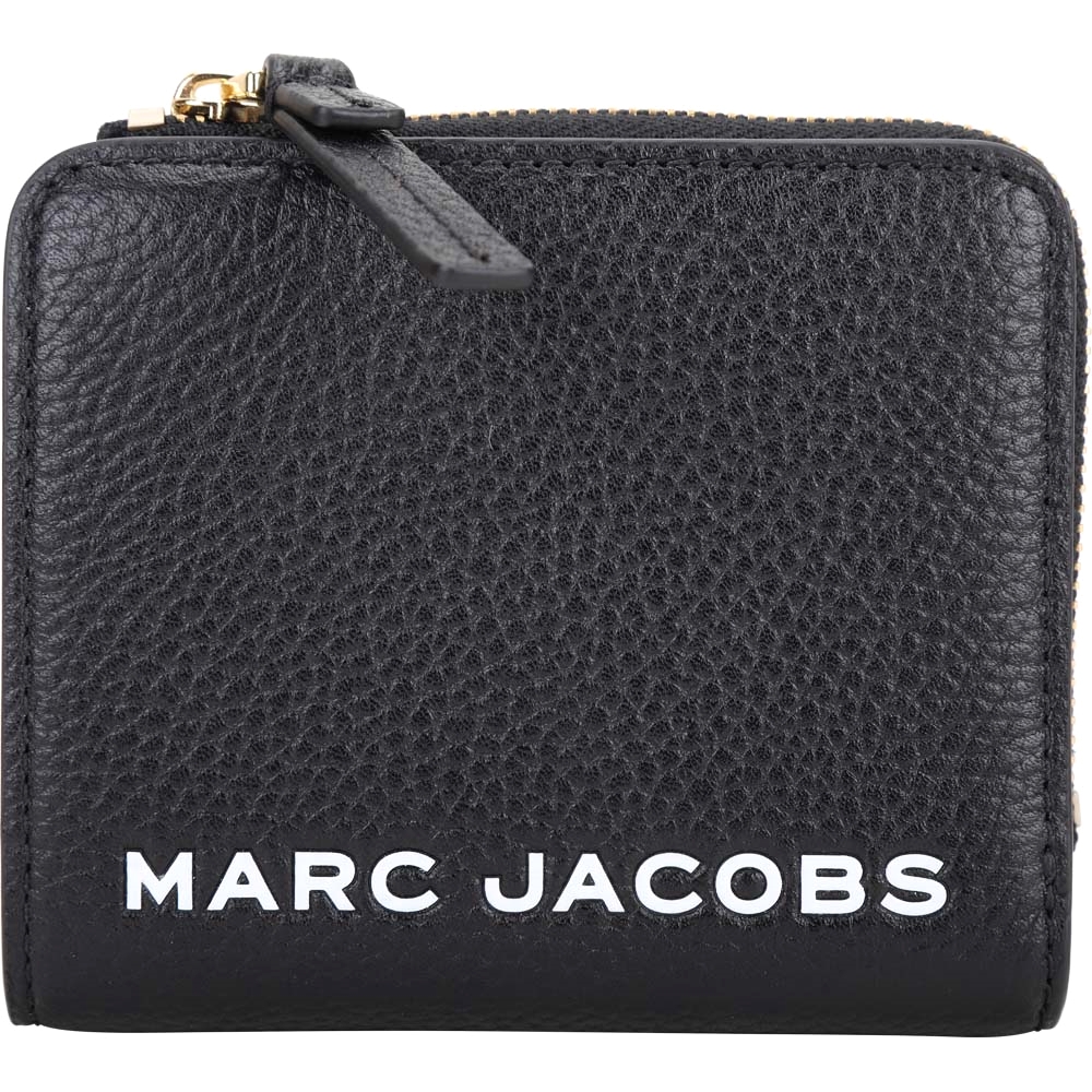 MARC JACOBS The Bold 字母牛皮短夾(炭黑色)