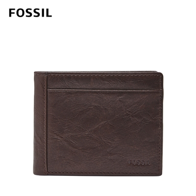 FOSSIL Neel 真皮兩折翻轉證件格皮夾-咖啡色 ML3899200