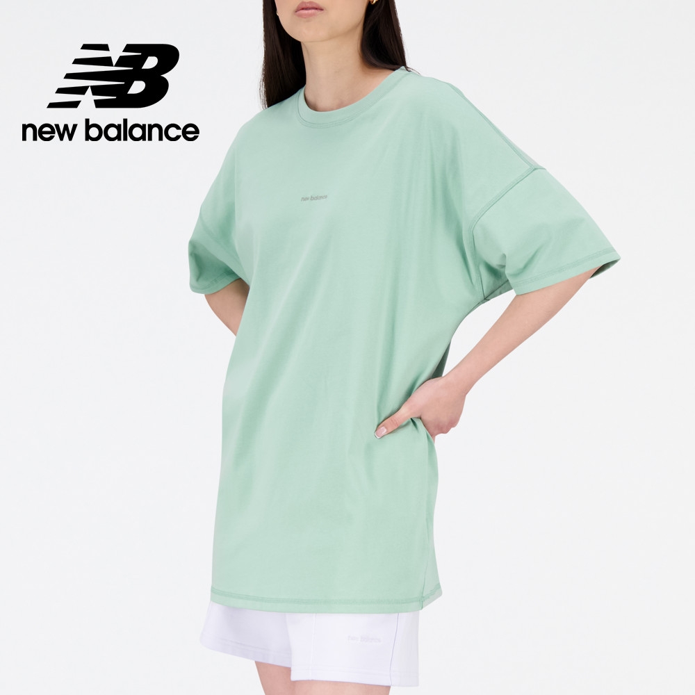 [New Balance]寬鬆棉質短袖上衣_女性_抹茶綠_AWT23556SAE