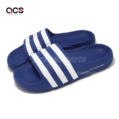 adidas 拖鞋 Adilette 22 男鞋 女鞋 藍 白 地形圖 緩衝 涼拖鞋 愛迪達 IF3667