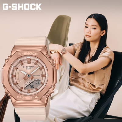 CASIO 卡西歐 G-SHOCK ITZY彩領配戴款 粉紅金 八角農家橡樹手錶 女錶 送禮推薦 GM-S2100PG-4A