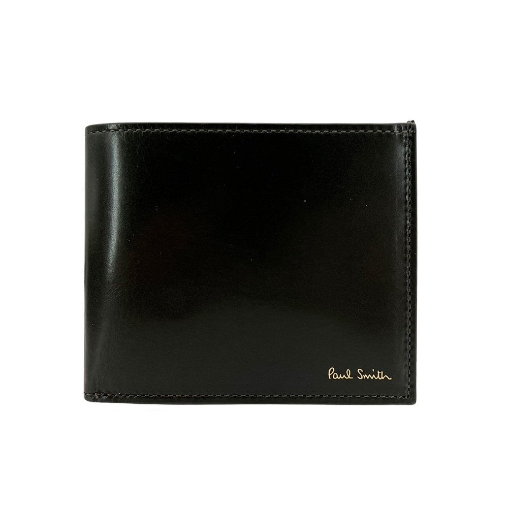 Paul Smith 品牌金logo燙字對折短夾(橄欖綠)