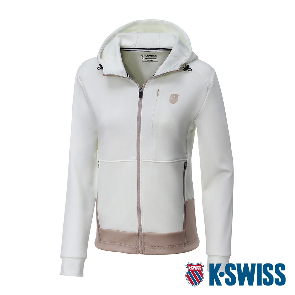 K-SWISS  Active Jacket 連帽運動外套-女-米白