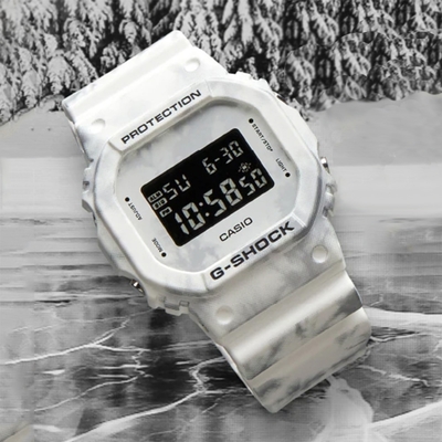 CASIO 卡西歐 G-SHOCK 冬季森林 雪地迷彩手錶 迎春好禮 DW-5600GC-7