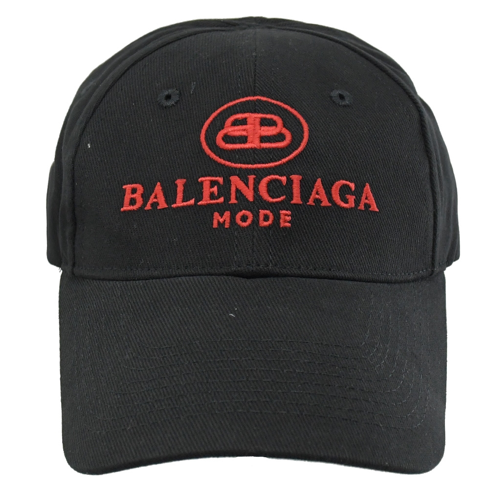 BALENCIAGA 電繡品牌LOGO棉質鴨舌帽(黑)