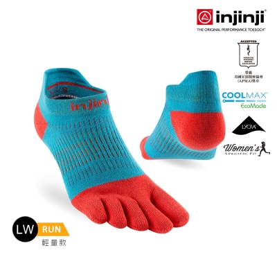 【injinji】女 Run輕量吸排五趾隱形襪NX (雪酪) - WAA9003| COOLMAX 快乾襪 吸濕排汗 輕量透氣 五趾襪 隱形襪